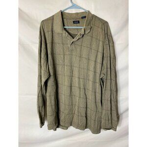 IZOD TAN LONG SLEEVE POLO SHIRT MENS SIZE XL‎
